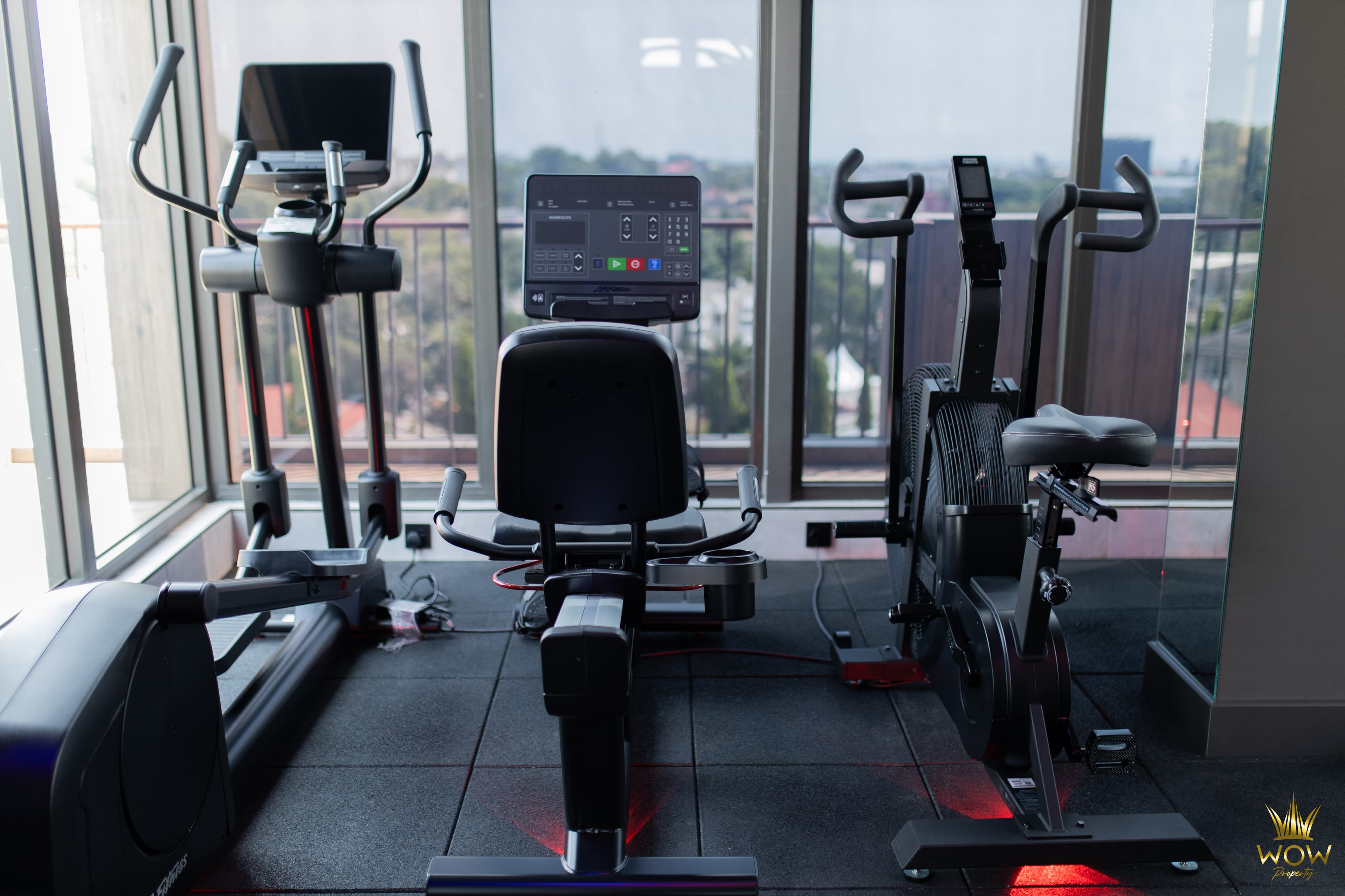Indoor and outdoor gym at The Diamond in City