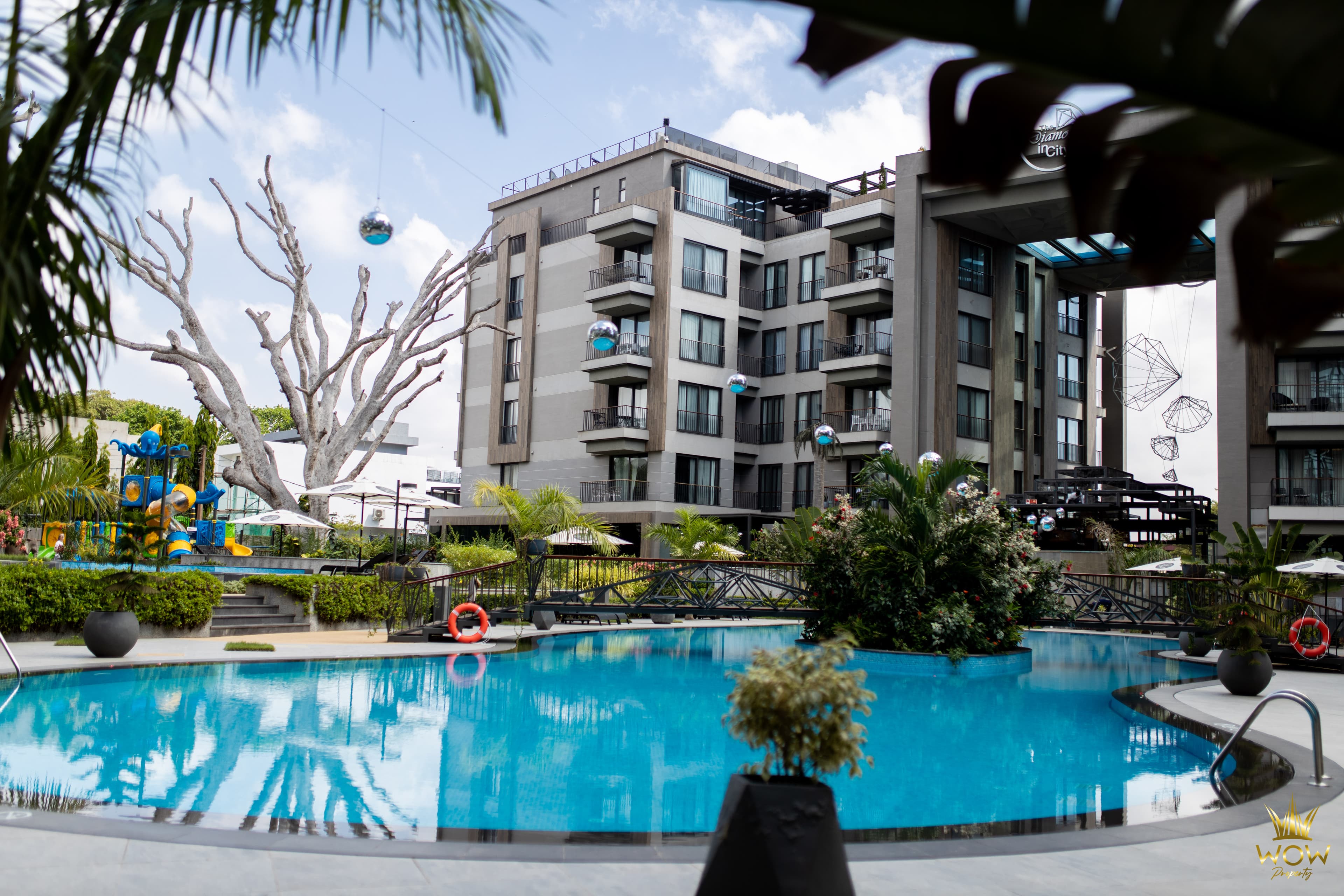 Adult and kids' pools at The Diamond in City